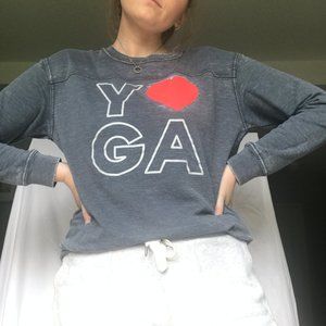 YOGA Distressed Graphic Sweatshirt